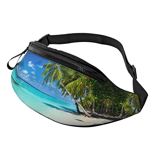 Schöner Strand Sonnenuntergang Druck Herren und Damen Freizeit Sport Hüfttasche Outdoor Sport Bauchtasche Alltag Casual Brusttasche, Romantischer Strandaufdruck, Einheitsgröße von FFEXS