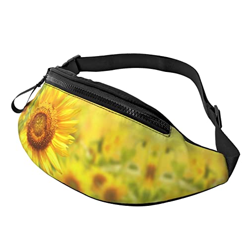 Schöner Strand Sonnenuntergang Druck Herren und Damen Freizeit Sport Hüfttasche Outdoor Sport Bauchtasche Alltag Casual Brusttasche, Sonnenblumen-Print, Einheitsgröße von FFEXS