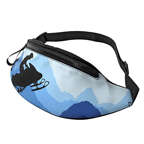 Snowmobile Print Herren und Damen Freizeit Sport Hüfttasche Outdoor Sport Fanny Pack Alltag Casual Brusttasche, Schneemobil-Druck, Einheitsgröße von FFEXS