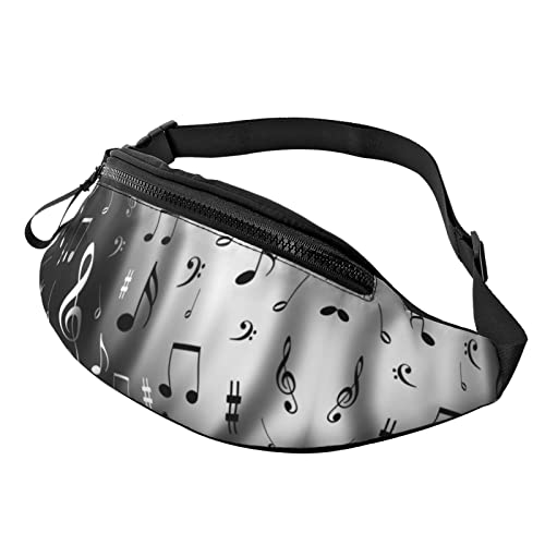 Tropische Palmen Druck Herren und Damen Freizeit Sport Hüfttasche Outdoor Sport Fanny Pack Alltag Casual Brusttasche, Musiknoten-Druck, Einheitsgröße von FFEXS