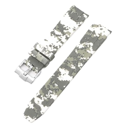 FFHAO Camouflage-Armband für Omega für Swatch MoonSwatch, gebogenes Ende, Silikon-Gummi-Armband, für Herren und Damen, Sportuhrenarmband, Zubehör, 20 mm, 20 mm, Achat von FFHAO