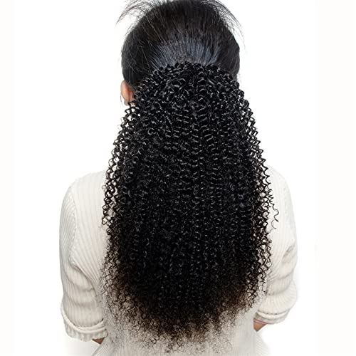 Pferdeschwanz-Erweiterung Brasilianische Echthaarverlängerungen 12-26 Zoll Afro Kinky Curly Drawstring Pferdeschwanz for schwarze Frauen Remy Natural Hair Clip In Curly Pferdeschwanz-Haarteile für Dam von FFNUM