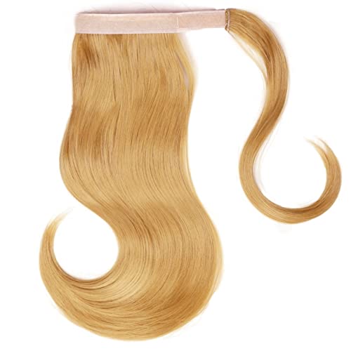Pferdeschwanz-Erweiterung Synthetic Bounce Wraparound Pferdeschwanz-Haarteile Glatte Haarverlängerungen mit Kämmen Warp-Pferdeschwänze for Frauen für Damen Daily Wear (Color : 25, Size : 18inches) von FFNUM