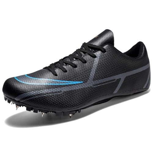 Herren Leichtathletikschuhe, Teenager, Spikes, Sneaker, Jungen, Rennsport, Springen, professionelles Laufen, Wettkampf-Training, leichte und atmungsaktive Sportschuhe, Schwarz, 39.5 EU von FGCVX