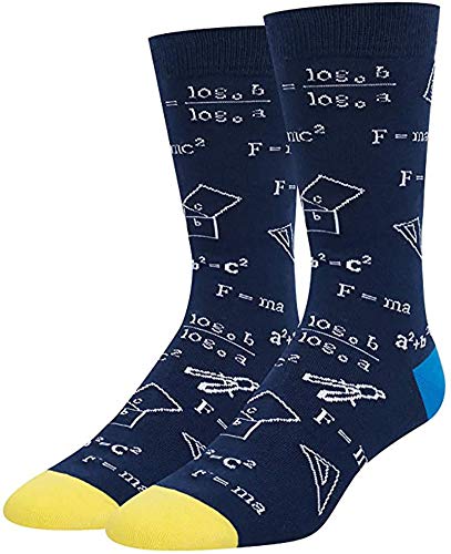 FGFD&OU Socken für Herren und Damen Lustiges Socken Mathematische Socken für Männer Geschenk Neuheit Baumwolle Unisex, Sportsocken, Skateboard-Socken für Sommer und Winter (Navy blau) von FGFD&OU