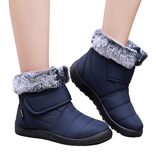 FGUUTYM 37-42Warme Dicke Sohle Schneestiefel Damen Hoch GefüTtert,Winter Outdoor Boots Mit Klettverschluss,Warme Baumwoll Trekkingschuhe,Warme Gefütterte Damen Winterstiefel,Wasserdichte Stiefel von FGUUTYM