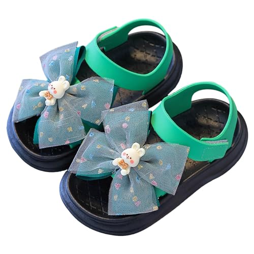 FGUUTYM Baby Schuhe Sandalen Gr. 24-35, Nette Schleife Schuh Mädchen Sandalen Sommer Weiche Flache Wandersandalen Open Toe Atmungsaktiv Babyschuhe Kinder Strandschuhe Outdoorsandalen von FGUUTYM