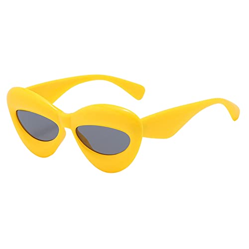 FGUUTYM Brille Glas Shot Glasses PC Rahmen Sonnenbrille Brille Sonnenschutz (Yellow, One Size) von FGUUTYM