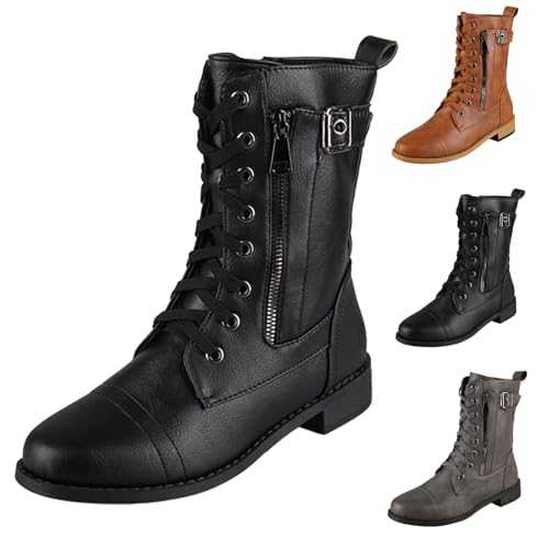 FGUUTYM Cowboystiefel Damen im Cowboy-Stil Halbhoch Ankle-Boots Stiefeletten Mit Rutschfest Sohle Stiefel Wasserdicht Mittelhoher Halbstiefel Schnürstiefel Mit Reißverschluss Übergangsstiefel FGUUTYM Cowboystiefel Damen im Cowboy-Stil Halbhoch Ankle-Boots Stiefeletten Mit Rutschfest Sohle Stiefel Wasserdicht Mittelhoher Halbstiefel Schnürstiefel Mit Reißverschluss Übergangsstiefel von FGUUTYM