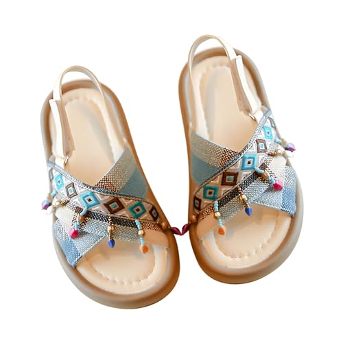 FGUUTYM Kinderschuhe Flache Sandalen Mädchen Böhmen Strandsandalen Offener Zeh Lauflernschuhe Atmungsaktiv Weichen Sohle Rutschfest Freizeitsandalen Sommerschuhe Kinder Römische Schuhe von FGUUTYM