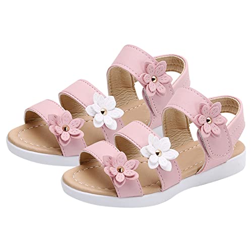 FGUUTYM Lauflernschuhe Baby Jungen Mädchen Prinzessin Weiche Sohle Sommerschuhe Mädchen Hallenschuhe Freizeitsandalen Kleinkind SchuheBaby-Mädchen-Blumen-Schuh Rutschfeste Sandalen Mit Blumen Weiche von FGUUTYM