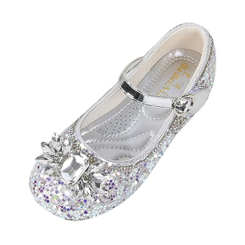 FGUUTYM Mädchen Pailletten Kristall Prinzessinnen Schuhe | Mary Jane Festliche Kleidschuhe | Ballerinas Prinzessin Schuhe | Mädchen Glitzer Schuhe | Kristall Schuhe | Hochzeitsschuhe Mädchen von FGUUTYM