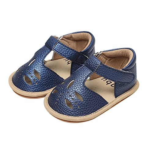 FGUUTYM Sandalen Junge Babyschuhe 12-18 Monate Krabbelschuhe Kinder Leder Hausschuhe Rutschfest Kinder Schuhe Kinder Baby Freizeitschuhe Weiche Sohle Kinder Sportschuhe Offene Spitze Sandalen von FGUUTYM