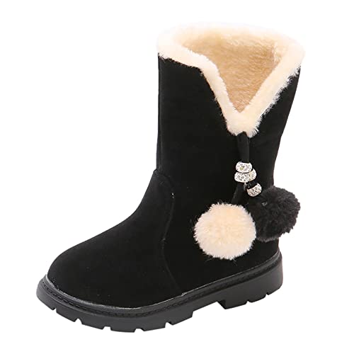 FGUUTYM Schneestiefel Mädchen Winterstiefel Thermostiefel Winter Warme Gefüttert Stiefeletten Kinderstiefel Rutschfest Prinzessin Booties Ankle Boots Plus Samt Winterschuhe Baumwollschuhe von FGUUTYM