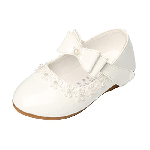 Leder Kinderschuhe Mary Jane Ballerina Flache Schuhe,Festliche Schuhe MäDchen Ballerina Schuhe MäDchen Anti-Rutsch Party Ballerinas Schuhe Weiche Leder Taufschuhe Sneaker Lauflernschuhe von FGUUTYM