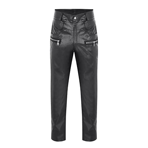 Lederhose Herren Schwarz Jagd Lederhose Herren Party Lederhose Herren Motorrad Lederhose Herren Freizeit Strapazierfähig Trachtenhose Rindslederhose Jagdlederhose Herrenhose Jahrgang Herren Hosen von FGUUTYM