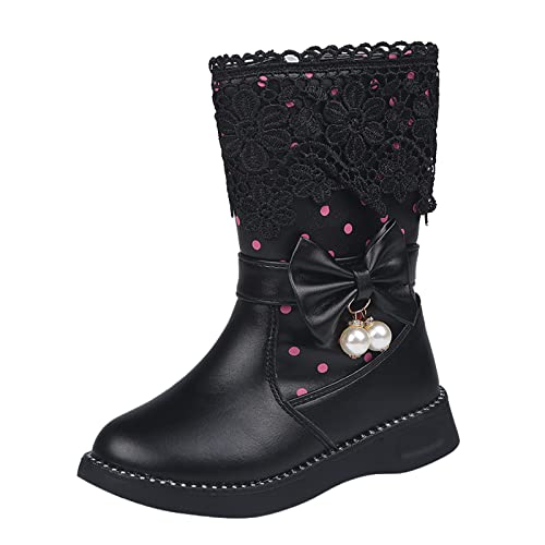 Mädchen Kinder Stiefelette Warm Gefüttert Halblange Stiefel Reitstiefeletten Mode Reitstiefel Ankle Boots Stiefeletten Wasserdicht Schnürstiefel Winter Stiefel Winterhalbstiefel Chelsea Stiefel von FGUUTYM