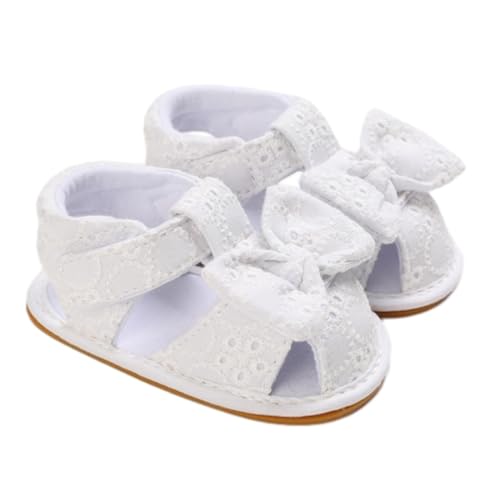 Sandalen Schleife Baby - rutschfest Kleinkindschuhe Mädchen Lauflernschuhe Kleinkind Schuhe Mädchen Prinzessin Schuhe Open Toe Atmungsaktiv Babyschuhe Barfussschuhe Baby Krabbelschuhe von FGUUTYM