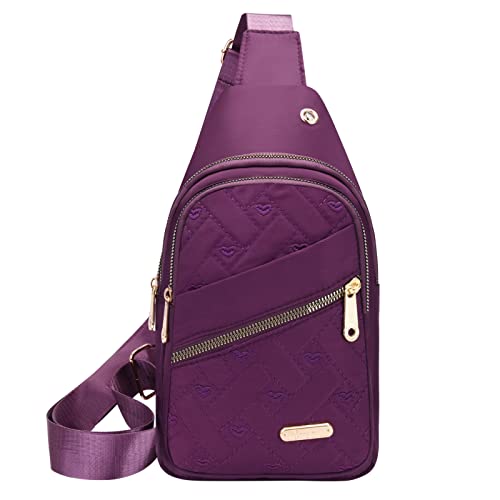 Zwei - Taschen Frauen Umhängetasche Mode Dekoration Muster Praktische Große Kapazität Leichte Zipper Waistpack Handy Taschen 3,4 (PP2, One Size) von FGUUTYM