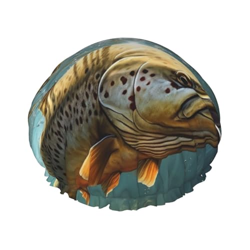 Fly Fish Duschhaube, wiederverwendbar, wasserdicht, Duschhaube für Damen und Herren, elastisches Band, Badehaarmut, doppellagig, waschbar, Badekappe für alle Frisuren, reisefreundlich Fly Fish Duschhaube, wiederverwendbar, wasserdicht, Duschhaube für Damen und Herren, elastisches Band, Badehaarmut, doppellagig, waschbar, Badekappe für alle Frisuren, reisefreundlich von FHEBNDS