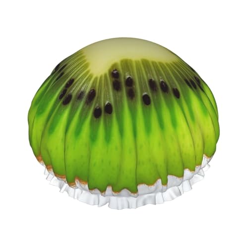 Kiwi Slice Duschhaube, wiederverwendbar, wasserdicht, Duschhaube für Damen und Herren, elastisches Band, Badehaarmütze, doppellagig, waschbar, Badekappe für alle Frisuren, reisefreundlich Kiwi Slice Duschhaube, wiederverwendbar, wasserdicht, Duschhaube für Damen und Herren, elastisches Band, Badehaarmütze, doppellagig, waschbar, Badekappe für alle Frisuren, reisefreundlich von FHEBNDS