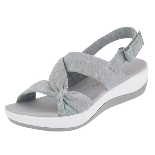 FIENZA Remonte Sandalen Damen Orthopedische Sommer Bequem Keilabsatz Schuhe Damen Elastische KnöChelriemen Plateau Backstrap Sandalen Mit FußGewöLbeunterstüTzung Sportsandale Mit Klettverschluss von FIENZA