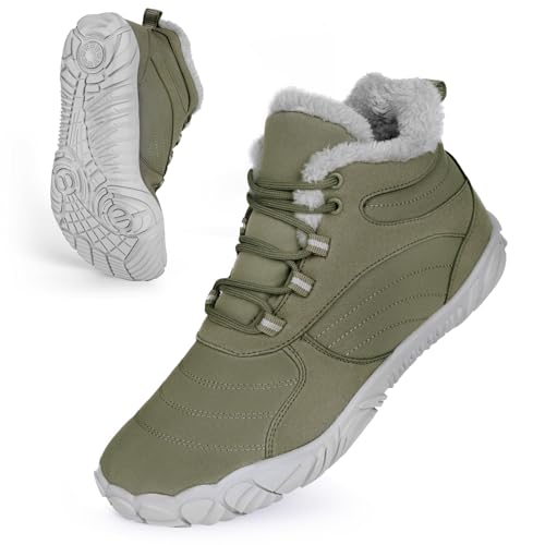 FIENZA Winter Barfußschuhe Damen Herren Winterstiefel Warm Wasserabweisend Gefüttert Winterschuhe für Damen Herren Wasserabweisend Traillaufschuhe mit Breite Zehenbox FIENZA Winter Barfußschuhe Damen Herren Winterstiefel Warm Wasserabweisend Gefüttert Winterschuhe für Damen Herren Wasserabweisend Traillaufschuhe mit Breite Zehenbox von FIENZA