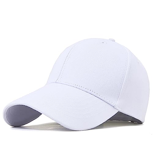 FIFTHAVE Basecap Herren & Damen,Unisex Baseball Cap Sommer Kappe Verstellbar Basecap Sonnenschutz Baseballkappen Sports Cap Baumwolle Baseballmütze Classic Outdoor Baseball Hüte,Weiß von FIFTHAVE