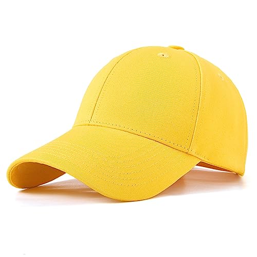 FIFTHAVE Basecap Herren & Damen,Unisex Baseball Cap Sommer Kappe Verstellbar Basecap Sonnenschutz Baseballkappen Sports Cap Baumwolle Baseballmütze Classic Outdoor Baseball Hüte,Zitronengelb von FIFTHAVE