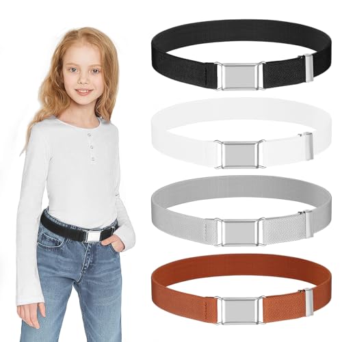 FIHODONE 4 Stück Gürtel Kinder Jungen, Einstellbarer Kindergürtel Jungen, Kindergürtel Mädchen 2,5 cm Breite, Kinder Gürtel mit Quadratische Schnalle, Elastischer Gürtel für Arbeitshose Kinder FIHODONE 4 Stück Gürtel Kinder Jungen, Einstellbarer Kindergürtel Jungen, Kindergürtel Mädchen 2,5 cm Breite, Kinder Gürtel mit Quadratische Schnalle, Elastischer Gürtel für Arbeitshose Kinder von FIHODONE