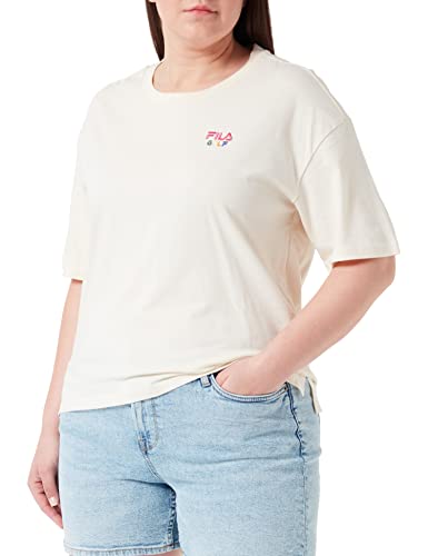 FILA Damen Bell Cropped Graphic T-Shirt, Antique White, XL von FILA