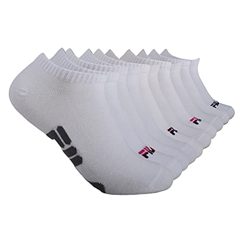 Fila Damen 10 Pack No Show Socken, Weiß (10er-Pack), Einheitsgröße von FILA