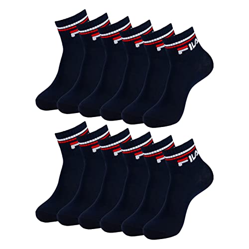 FILA Herren Damen Quarter Socken Sportsocken Quartersocks Calza 6 Paar, Farbe:Blau, Artikel:-321 navy, Größe:39-42 von FILA