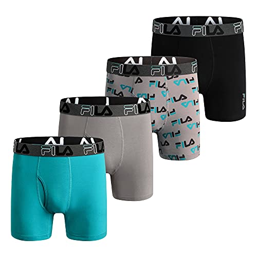 Fila Men's 4-Pack 95% Cotton, 5% Spandex Briefs, Turquoise, 3X-Large von FILA