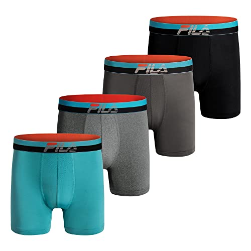 Fila Men's 4-Pack Jersey & Mesh Trunks with Pouch, Turquoise, Small von FILA