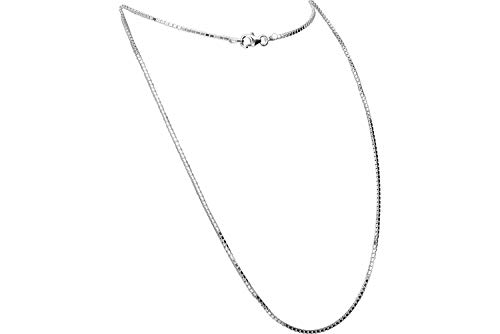 FILANGO Halskette Unisex 925er Silber Venezianer Kette Karabinerverschluss rhodiniert & hochglanzpoliert 1,4 mm x 60 cm von FILANGO