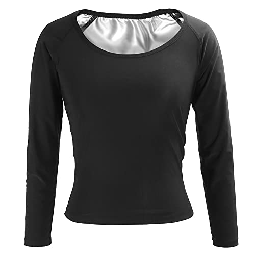 Damen Sauna Body Shaper Sweat Shirt, Polyurethan Schlankheitstraining Shirt Taillentrainer, Sport Schlankheits Body Shapewear für Laufen, Fitness und Mehr(2XL/3XL) von FILFEEL