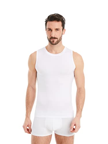 FINN Business Unterhemd Herren Ärmellos mit Rundhals-Ausschnitt - Unterziehshirt Männer aus original Lenzing® Modal Stoff - Das perfekte Tank-Top unter Hemd und Anzug Weiß Weiss L von FINN