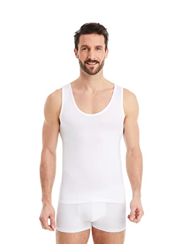 FINN Business Unterhemd Herren Ärmelloses Tank-Top - Unterziehshirt Männer aus original Lenzing® Modal Stoff - Das perfekte Achsel-Shirt unter Hemd und Anzug Weiß Weiss L von FINN