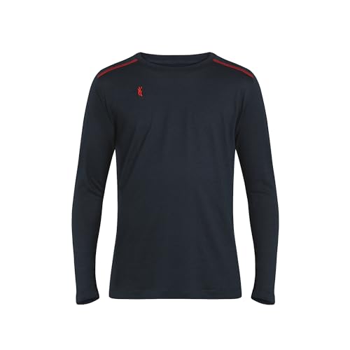 FIRELINER Langarmshirt Herren für Freizeit und Sport Größe 50-52 I Aus Lyocell 67%, dunkelblau I Angenehmes Langarmshirt für Herren mit Rundhals I Funktionsshirt Herren von FIRELINER