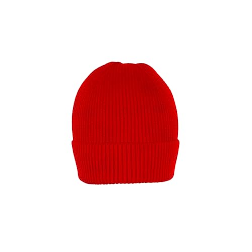 FIRELINER Strickmütze - rot I Beanie aus 100% Baumwolle für Herren & Damen mit umgeschlagenem Saum I Weicher Griff von FIRELINER