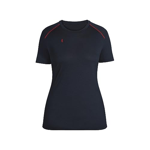 FIRELINER T-Shirt Damen Rundhals dunkelblau Gr.34 I T Shirt für Freizeit, Sport & Beruf I Material: Lyocell I Oberteile für Damen, weich, elastisch, kühlend von FIRELINER