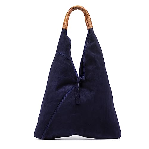 FIRENZE ARTEGIANI. Agnana Shopper Tasche Damen Echtleder Wildleder und Dollar 36x10x30 cm Farbe: Marineblau, marineblau, Utility von FIRENZE ARTEGIANI