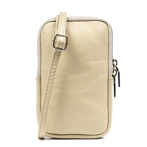 FIRENZE ARTEGIANI. Albaredo Damen Umhängetasche aus echtem Leder Dollaro-Finish 11,5 x 2 x 18 cm Farbe: Beige, beige, Utility von FIRENZE ARTEGIANI