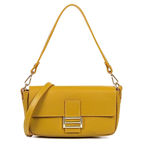 FIRENZE ARTEGIANI. Alluvioni Handtasche und Umhängetasche für Damen, Echtleder, Dollaro-Finish, 28 x 6 x 15 cm, Farbe: Camel, Camel, Utility von FIRENZE ARTEGIANI