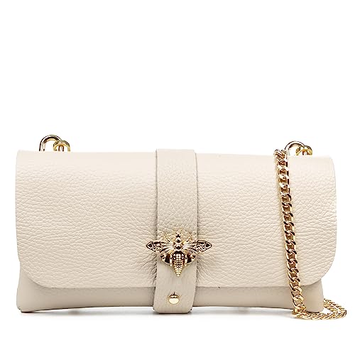 FIRENZE ARTEGIANI. Amaseno Umhängetasche für Damen, Echtleder, 23 x 5,5 x 12 cm, Farbe: Hellbeige, Hellbeige, Utility von FIRENZE ARTEGIANI