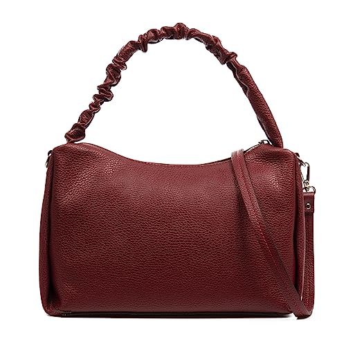 FIRENZE ARTEGIANI. Amatrice Schultertasche Damen Echtleder Dollaro 30x11x20cm Farbe: bordeaux, burgunderrot, Utility von FIRENZE ARTEGIANI