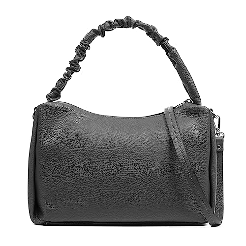 FIRENZE ARTEGIANI. Amatrice Schultertasche Damen Echtleder Dollaro 30x11x20cm Farbe: grau, grau, Utility von FIRENZE ARTEGIANI