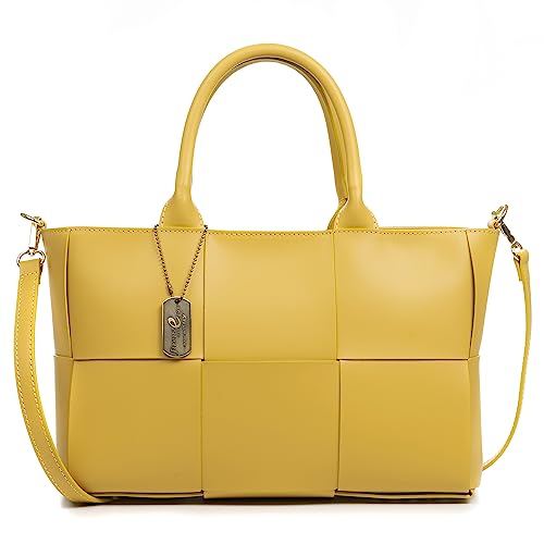 FIRENZE ARTEGIANI. Andreis Schultertasche Damen Echtleder Ruga Finish 35x14x23cm Farbe: gelb, gelb, Utility von FIRENZE ARTEGIANI