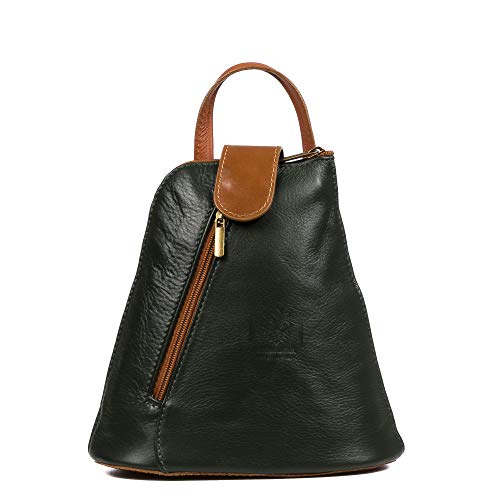 FIRENZE ARTEGIANI Carlotta Rucksack Damen, Dunkelgrün, Talla única, Casual von FIRENZE ARTEGIANI